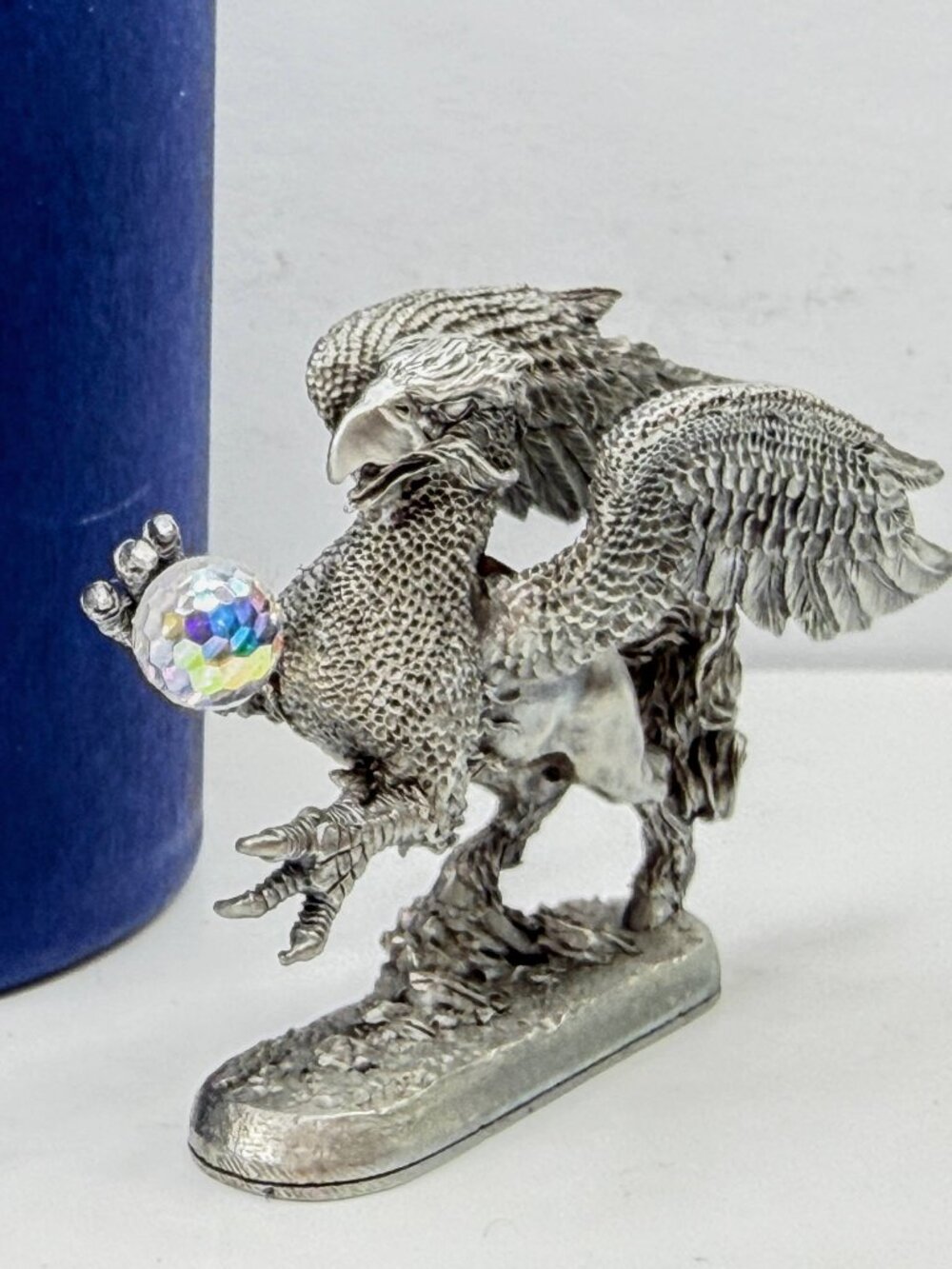 Ral Partha Pewter Griffin Swarovski Crystal Ball Vintage Fantasy Figure S362